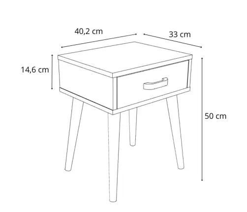 Luna bedside cabinet white, bedside table