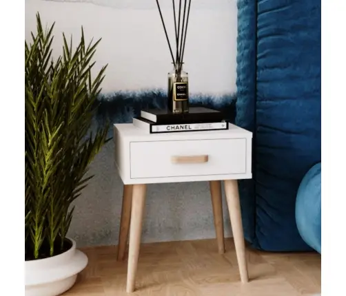 Luna bedside cabinet white, bedside table