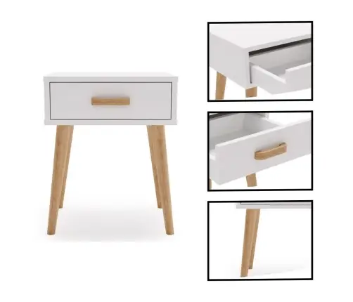 Luna bedside cabinet white, bedside table