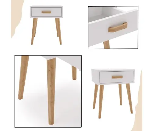 Luna bedside cabinet white, bedside table