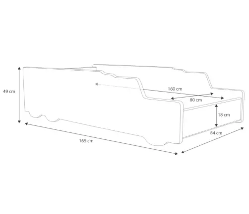 Lastevoodi madratsiga Car 160x80 Betoonisegaja