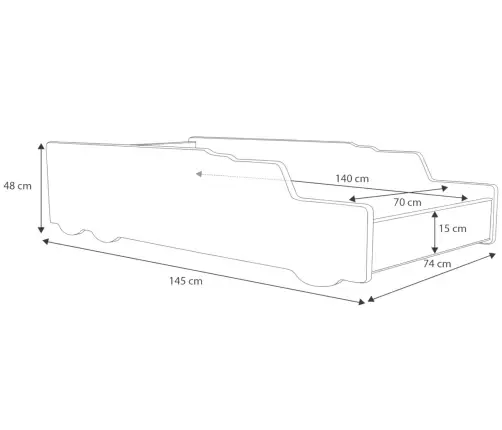 Vaikiška lova RIKO 140x70 Raketa su čiužiniu