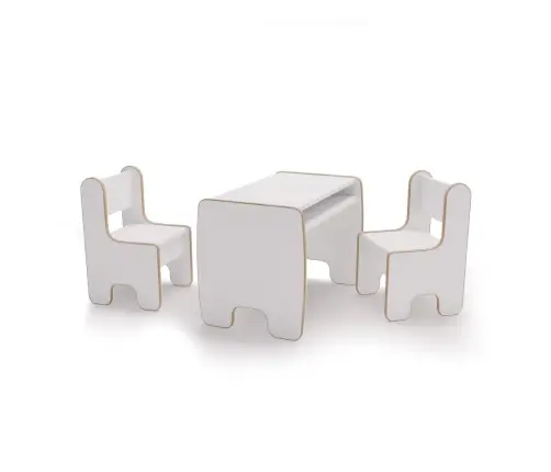 Children's Timi table and two chairs MDF colour white