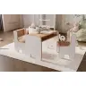 Children's Timi table and two chairs MDF colour white / oak craft gold