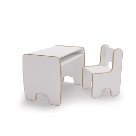 Children's Timi table + chair MDF colour white
