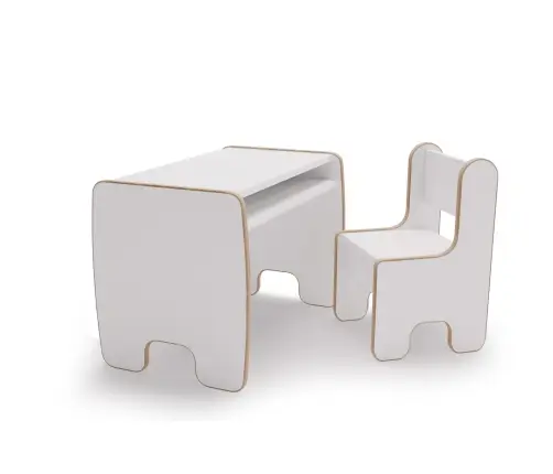 Children's Timi table + chair MDF colour white