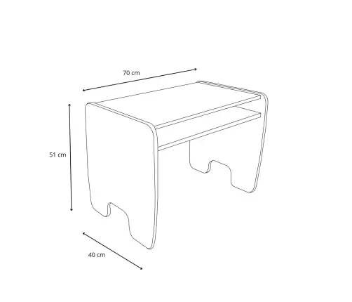 Children's Timi table + chair MDF colour white