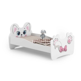 Children's Bed Pink Cat 140x70 with Mattress