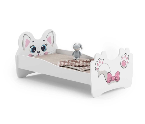 Lastevoodi Pink Cat 140x70 koos madratsiga