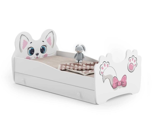 Vienvietīga gulta Pink Cat 160x80 ar atvilktni un matraci