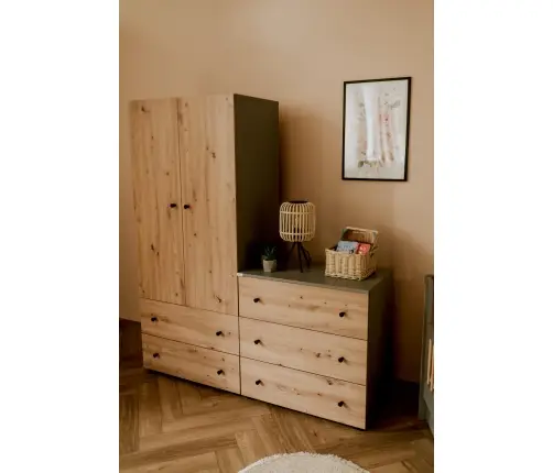 Komoda Klups PAULINE GRAPHITE-OAK