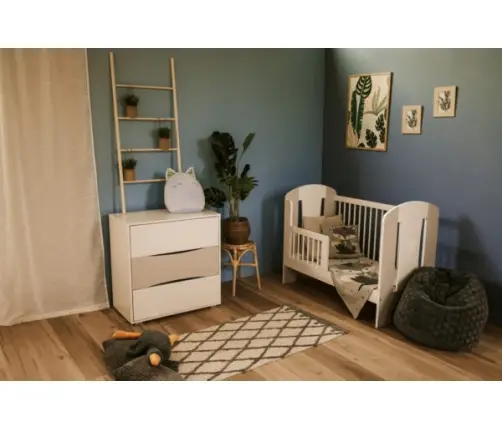 Bērnu gulta Klups NATI WHITE-GREY 120×60