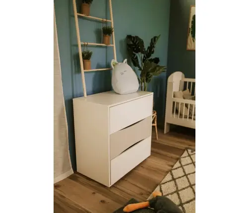 Kumode ar pārtinamo galdiņu Klups NATI WHITE-GREY