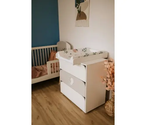 Komoda su vystymo lenta Klups NEL HEART WHITE-GREY