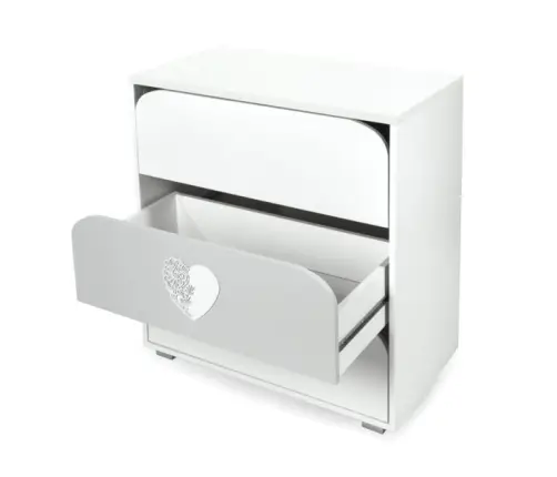 Komoda su vystymo lenta Klups NEL HEART WHITE-GREY
