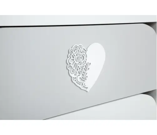Komoda su vystymo lenta Klups NEL HEART WHITE-GREY