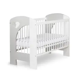 Bērnu gulta Klups NEL HEART WHITE-GREY 120x60