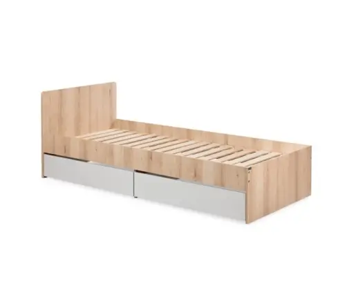 Подростковая кровать с контейнером для постельного белья Klups DALIA BEECH-GREY 204×94