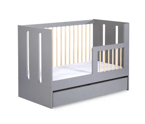 Children's bed with safety barrier PAULINE GRAPHITE 120x60