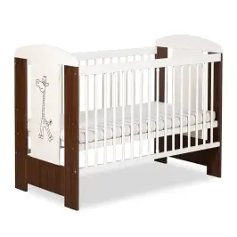 Baby Cot Klups SAFARI GIRAFFE WHITE-WALNUT 120x60