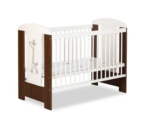 Baby Cot Klups SAFARI GIRAFFE WHITE-WALNUT 120x60