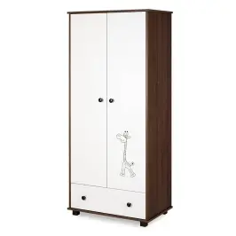 Divdurvju skapis Klups SAFARI GIRAFFE WHITE-WALNUT