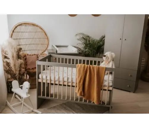 Children's bed with safety barrier PAULINE GRAPHITE 120x60