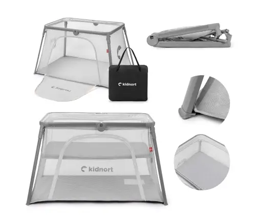 Kidnort Bleke Unique gray Baby Travel Cot