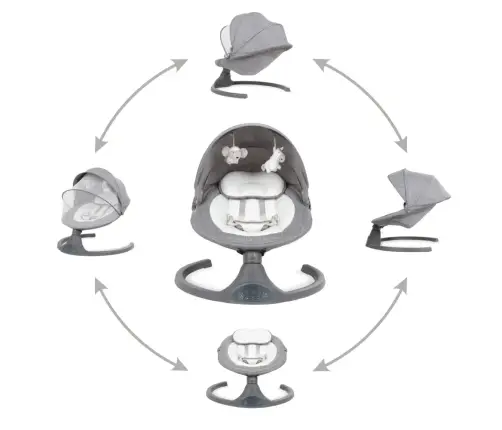 Kidwell LUXI DARK MELANGE 2-in-1 electric baby bouncer