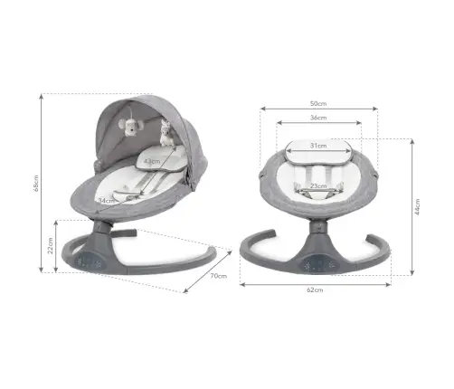 Kidwell LUXI DARK MELANGE 2-in-1 electric baby bouncer