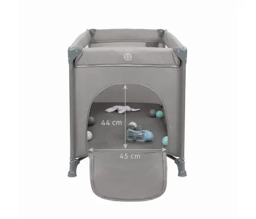 Travel cot with accessories BLISSY Gray