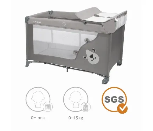 Travel cot with accessories BLISSY Gray