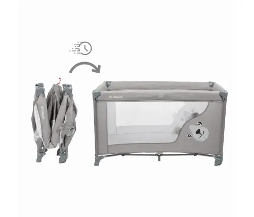 Travel cot with accessories BLISSY Gray