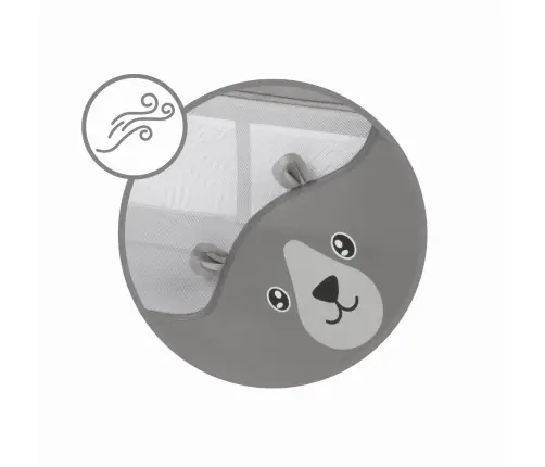 Travel cot with accessories BLISSY Gray