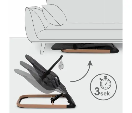 LARO Black/Wooden baby bouncer