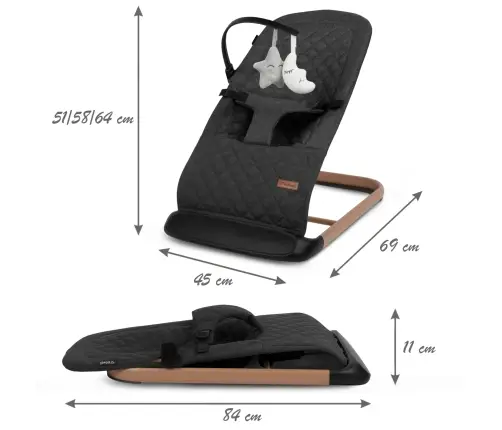 LARO Black/Wooden baby bouncer