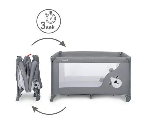 BLISSY BASIC Gray single-level travel cot