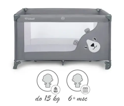 BLISSY BASIC Gray single-level travel cot