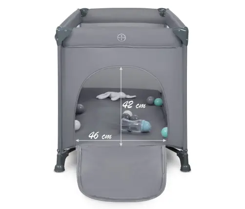 BLISSY BASIC Gray single-level travel cot