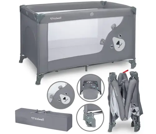 BLISSY BASIC Gray single-level travel cot