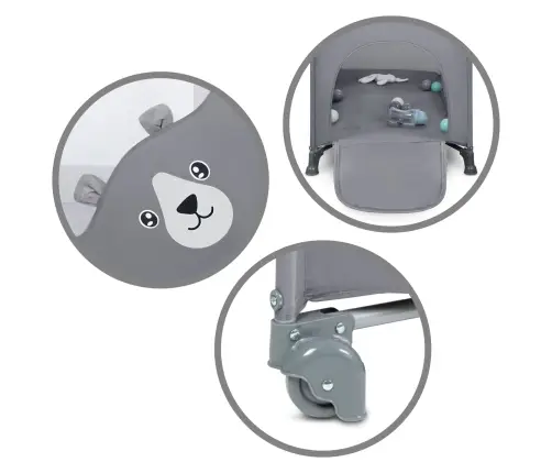 BLISSY BASIC Gray single-level travel cot