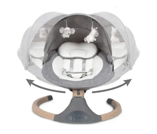 Kidwell LUXI 2-in-1 electric rocking chair Dark Melange/Wooden