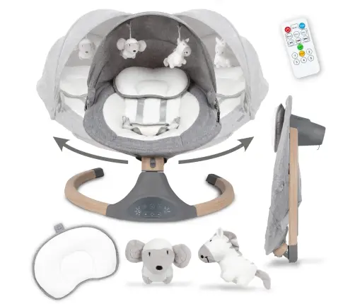 Kidwell LUXI 2-in-1 electric rocking chair Dark Melange/Wooden