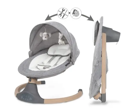 Kidwell LUXI 2-in-1 electric rocking chair Dark Melange/Wooden