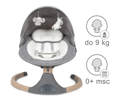 Kidwell LUXI 2-in-1 electric rocking chair Dark Melange/Wooden