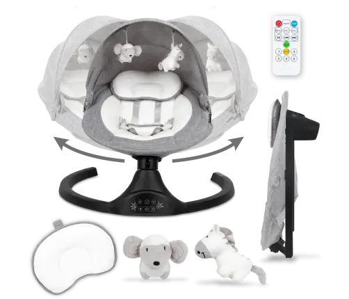 Kidwell LUXI Dark Melange/Black 2-in-1 electric baby bouncer