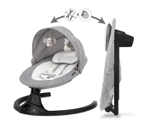 Kidwell LUXI Dark Melange/Black 2-in-1 electric baby bouncer