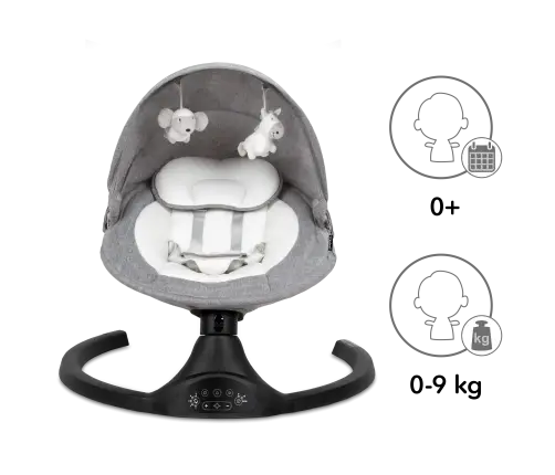 Kidwell LUXI Dark Melange/Black 2-in-1 electric baby bouncer