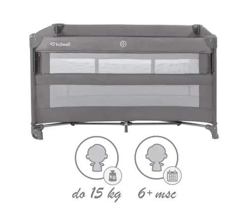 BLISSY Lift Gray two-level travel cot