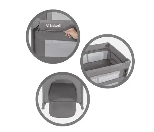 BLISSY Lift Gray two-level travel cot